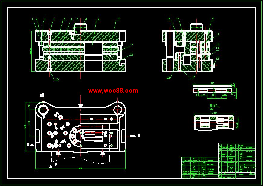 （全套CAD）汽車車門墊板的沖裁模具設計（終稿）CAD截圖01