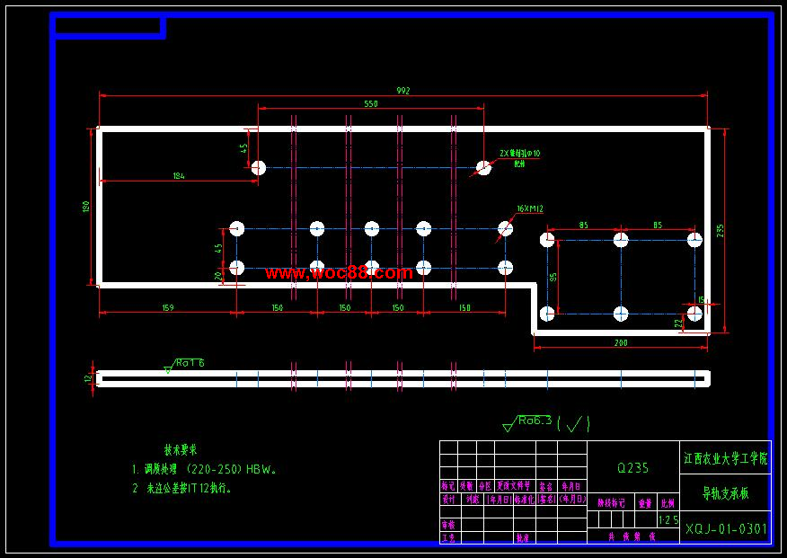 （全套CAD）普通旋切機機座與刀架部件設計（終稿） -CAD截圖07