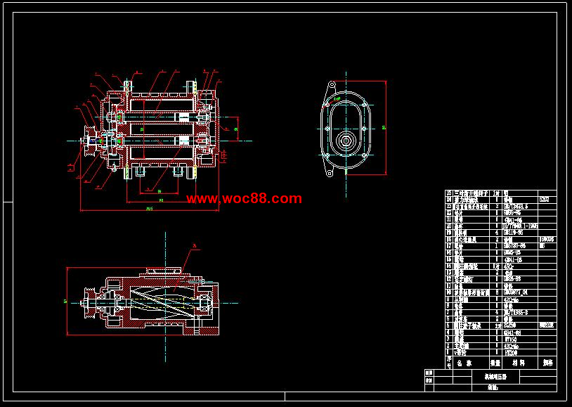 （全套CAD）汽車機械增壓器的設計（終稿）CAD截圖01