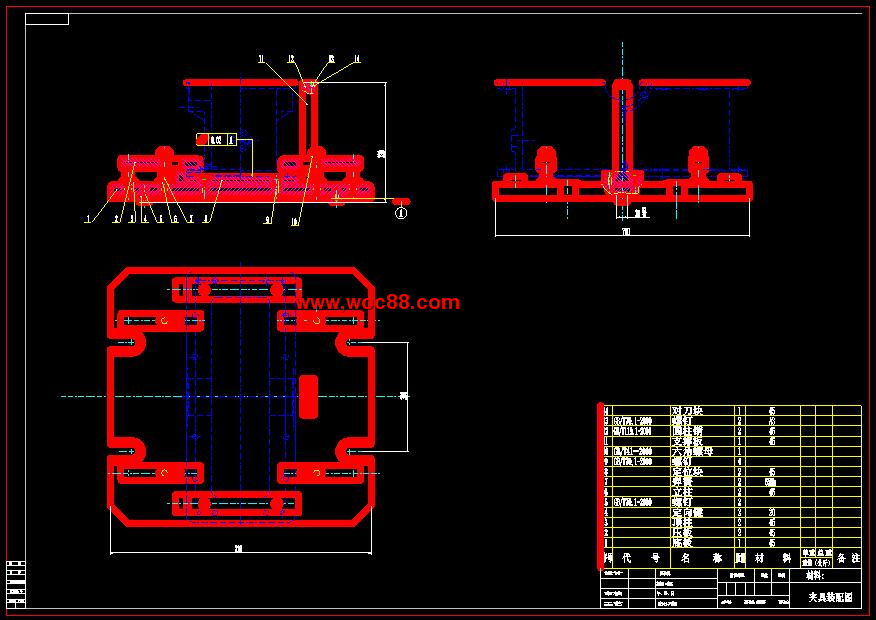（全套CAD）曲軸箱箱體工藝及銑床夾具設計（終稿）CAD截圖01