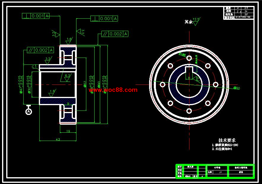 （全套CAD）數控銑床Z軸進給系統設計（終稿）【優秀帶6張CAD圖紙】CAD截圖02