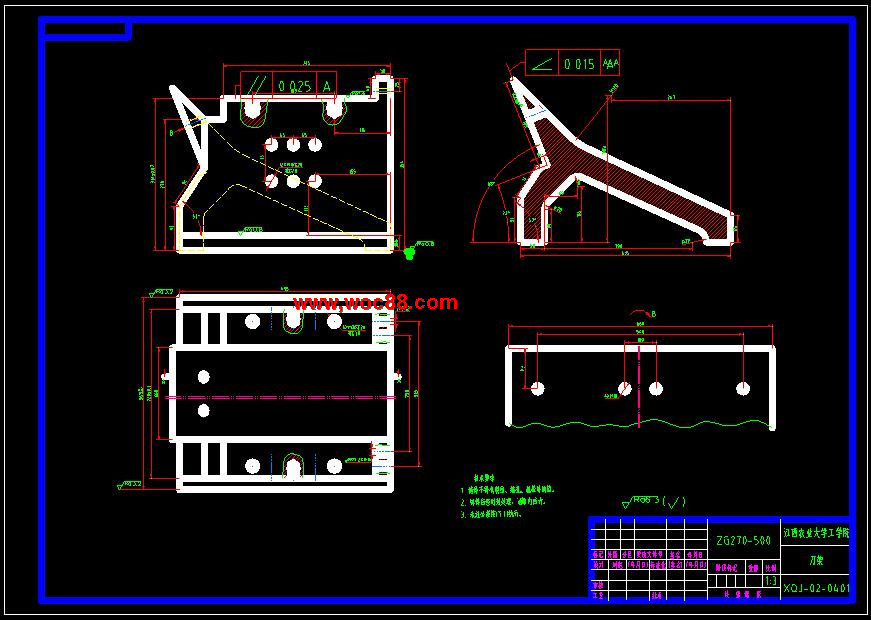 （全套CAD）普通旋切機機座與刀架部件設計（終稿） -CAD截圖06