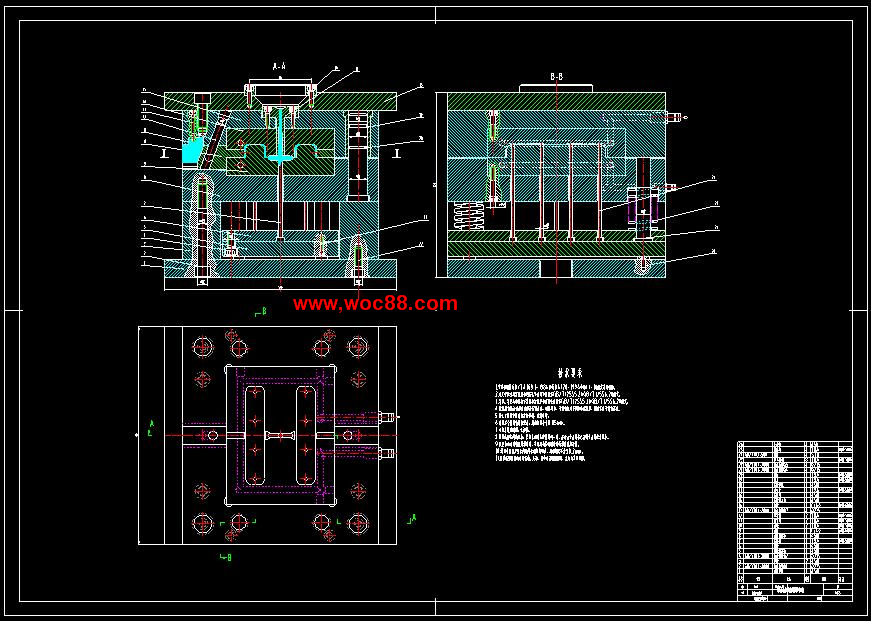 （全套CAD）旅行箱拖手塑料套及注射模具設計（終稿）CAD截圖01