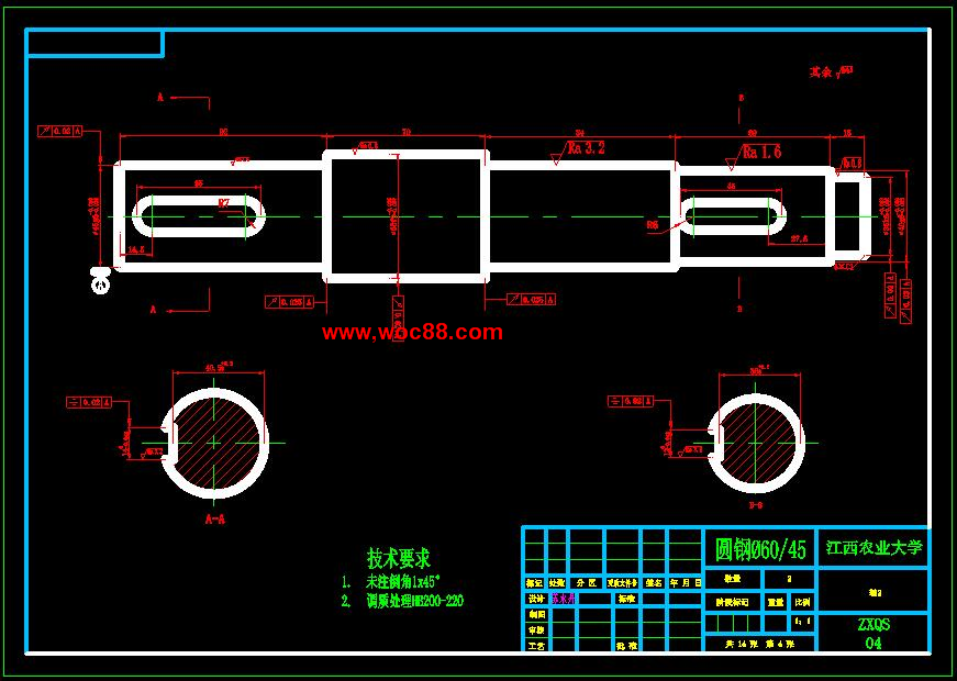 （全套CAD）普通旋切機摩擦輥與傳動部件設計（終稿）CAD截圖10