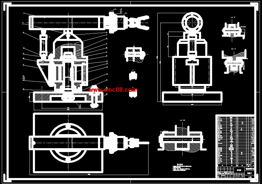 （全套CAD）曲軸搬運機械手畢業設計（終稿）CAD截圖01