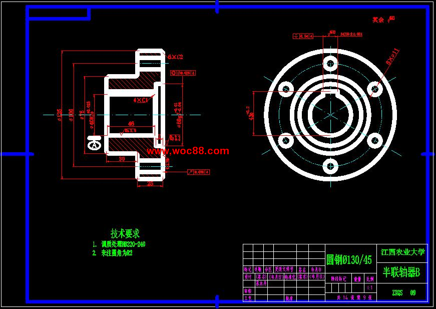 （全套CAD）普通旋切機摩擦輥與傳動部件設計（終稿）CAD截圖03