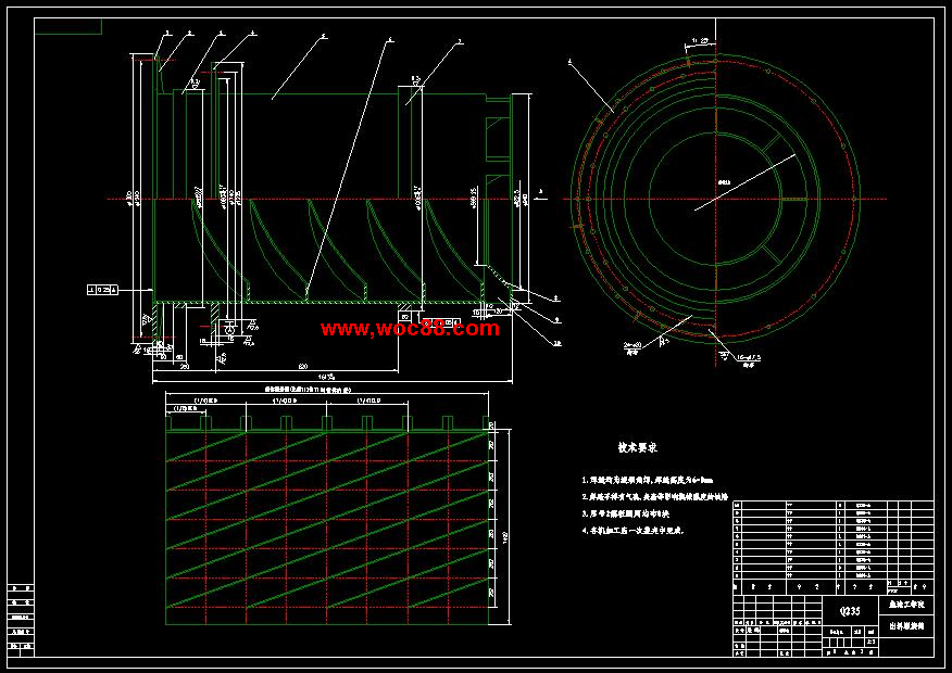 （全套CAD）氣箱脈沖煤磨袋式除塵器設計（終稿）CAD截圖05