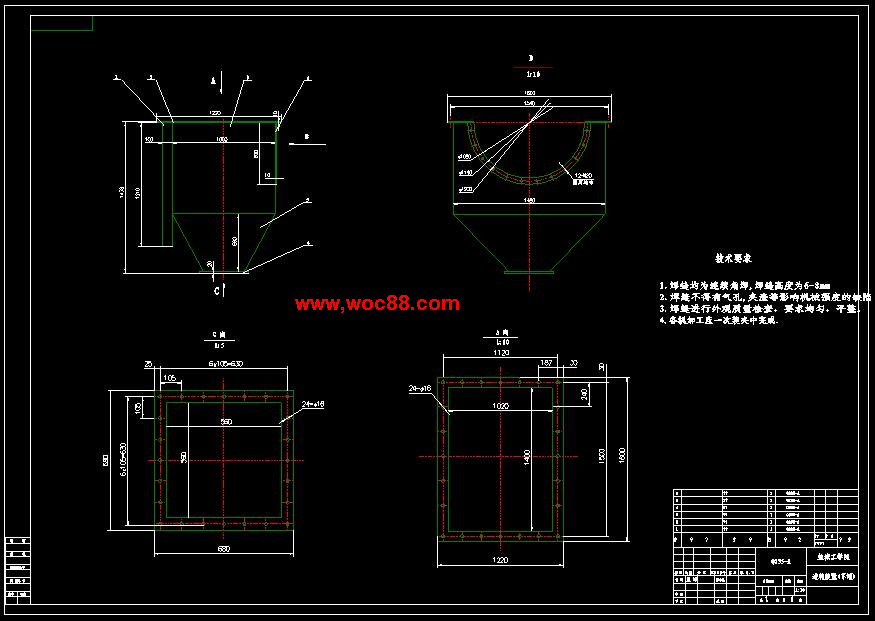 （全套CAD）氣箱脈沖煤磨袋式除塵器設計（終稿）CAD截圖07