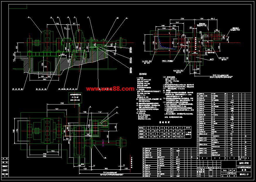 （全套CAD）氣箱脈沖煤磨袋式除塵器設計（終稿）CAD截圖01