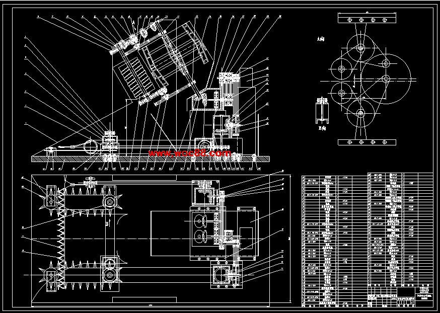（全套CAD）檸條聯合收割機壓扁及切碎裝置的設計（終稿）CAD截圖01
