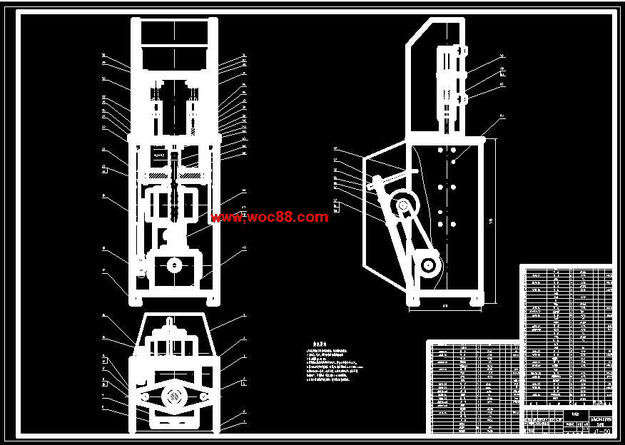 （全套CAD）機械式雙頭套皮輥機設計（終稿）CAD截圖02