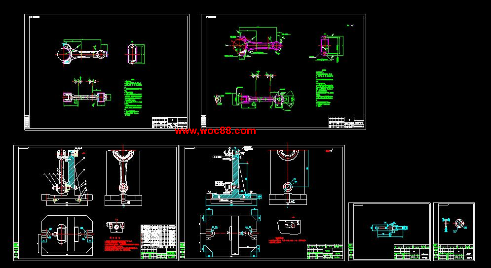 （全套CAD）柴油機連桿工藝及銑頂面夾具設計（終稿）CAD截圖04