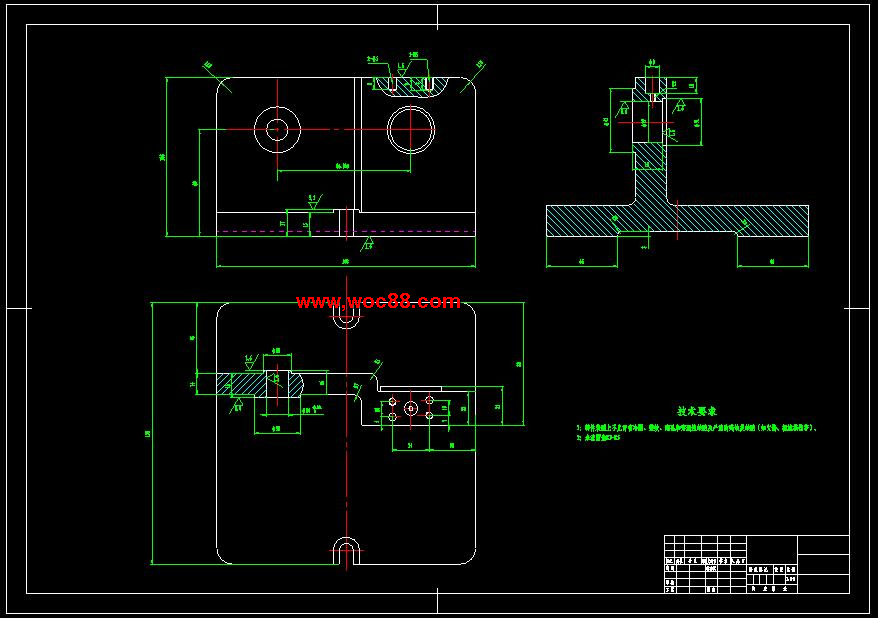 （全套CAD）撥叉的加工工藝及鉆M10螺紋孔的夾具設計（終稿）CAD截圖02