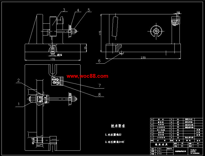 （全套CAD）機床撥叉工藝規程及銑槽31H11夾具設計（終稿）CAD截圖01