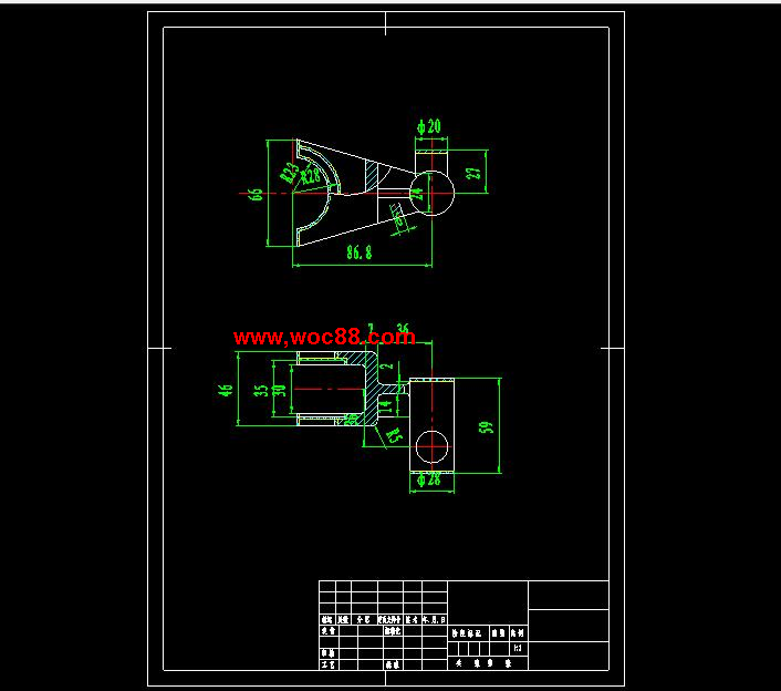 （全套CAD）撥叉的加工工藝及鉆M10螺紋孔的夾具設計（終稿）CAD截圖04