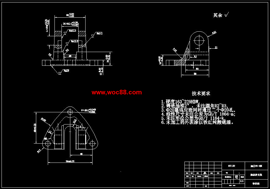 （全套CAD）操縱桿支架加工工藝及底面銑削夾具設計（終稿）CAD截圖02