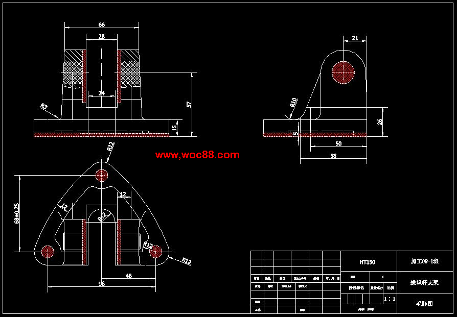 （全套CAD）操縱桿支架加工工藝及底面銑削夾具設計（終稿）CAD截圖03
