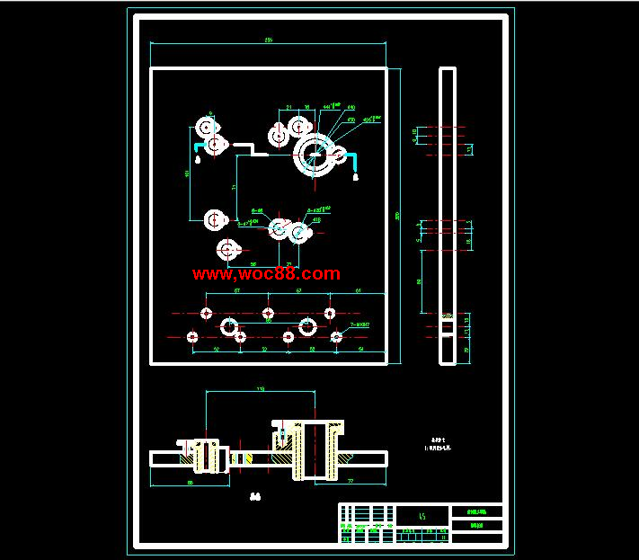 （全套CAD）柴油機機體機械加工工藝及夾具設計（終稿）CAD截圖05