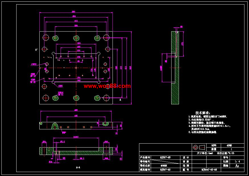 （全套CAD）機械平板鍵盤的模具設計（終稿）CAD截圖03