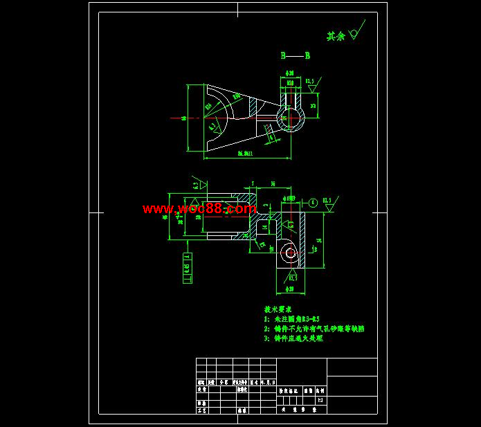 （全套CAD）撥叉的加工工藝及鉆M10螺紋孔的夾具設計（終稿）CAD截圖01