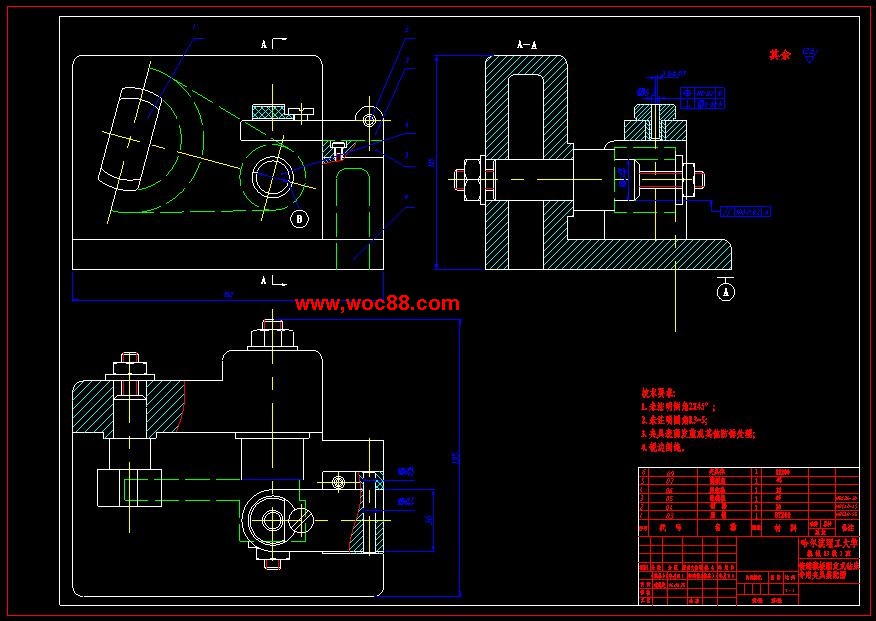 （全套CAD）撥叉831008鉆M6底孔夾具畢業設計（終稿）CAD截圖01