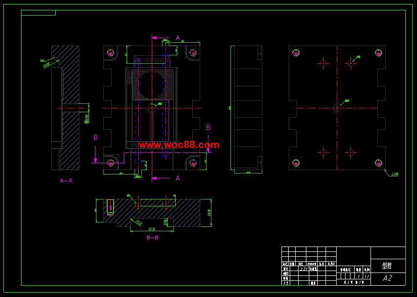 （全套CAD）收音機中框零件注射模設計（終稿）CAD截圖03