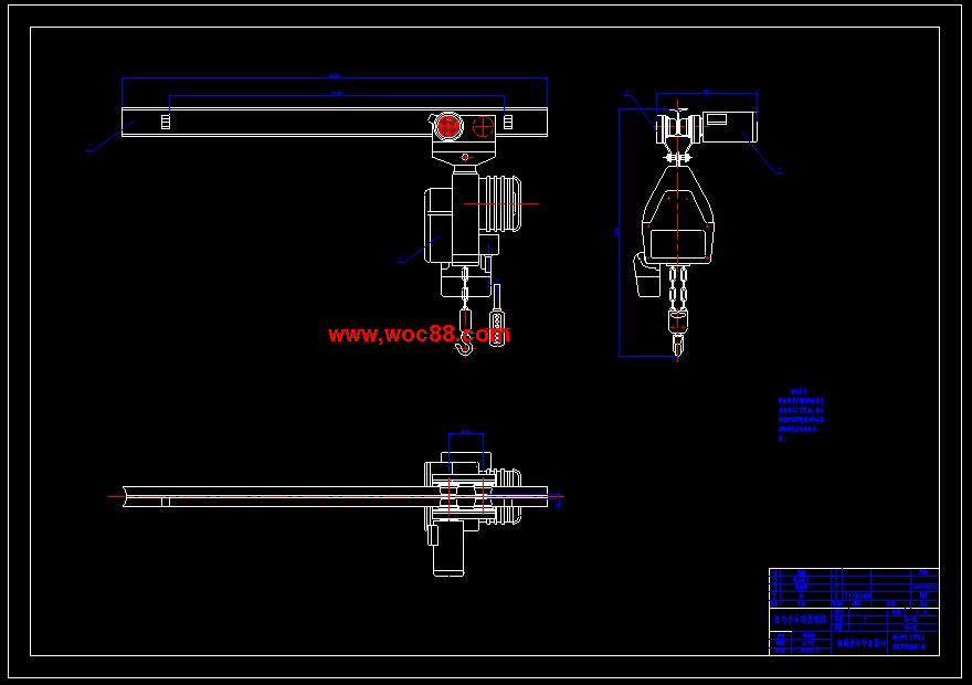 （全套CAD）機床安裝用起重機的設計（終稿）CAD截圖01