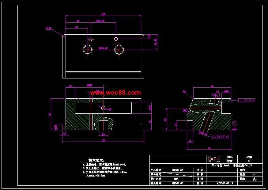 （全套CAD）機械平板鍵盤的模具設計（終稿）CAD截圖04