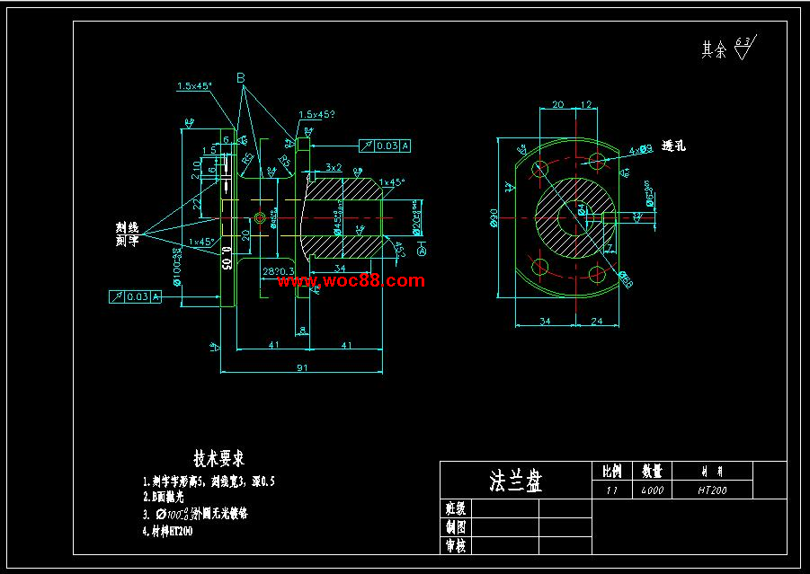 （全套CAD）法蘭盤831004加工工藝及鉆4XΦ9孔夾具設計（終稿）CAD截圖04