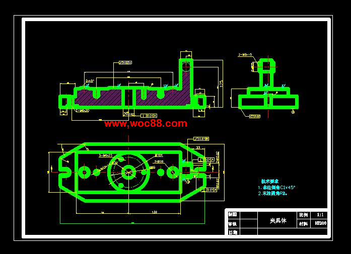 （全套CAD）法蘭盤831004加工工藝規程及銑距零件中心線24和34兩平面兩側面夾具設計（終稿）CAD截圖02