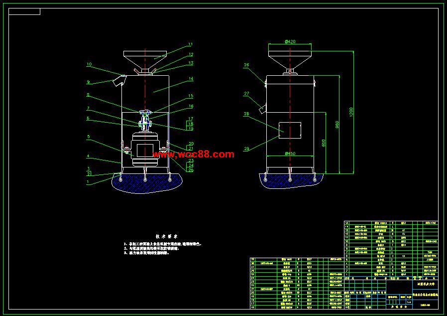 （全套CAD）漿渣自分離立式磨漿機設計（終稿）CAD截圖01