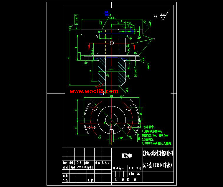 （全套CAD）法蘭盤831004加工工藝規程及銑距軸線兩側面34平面夾具設計（終稿）CAD截圖03