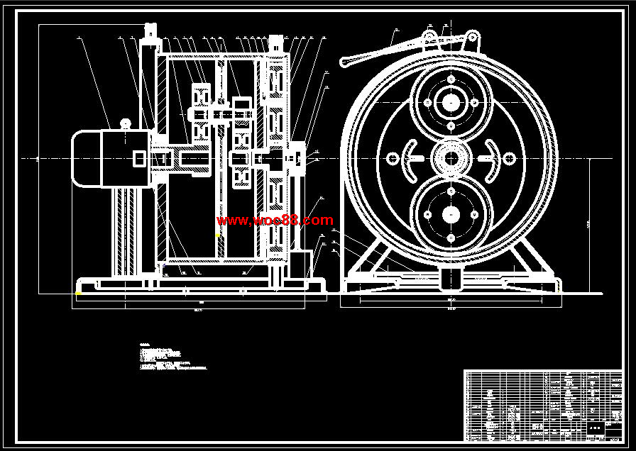 （全套CAD）滾筒式絞車傳動系統設計（終稿）CAD截圖01