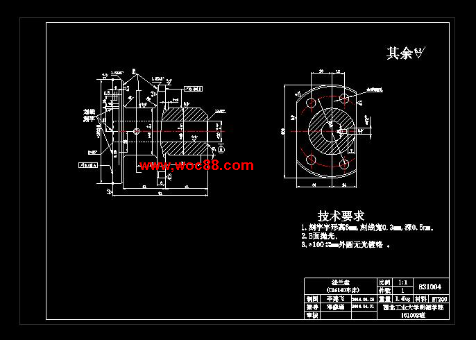 （全套CAD）法蘭盤831004加工工藝規程及鉆4—φ9孔夾具設計（終稿）CAD截圖04