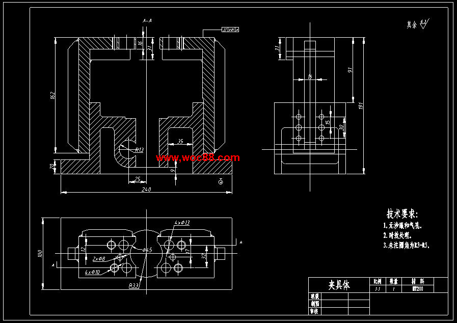 （全套CAD）法蘭盤831004加工工藝及鉆4XΦ9孔夾具設計（終稿）CAD截圖02