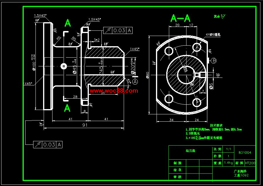 （全套CAD）法蘭盤831004加工工藝及鉆φ6孔夾具設計（終稿）CAD截圖04