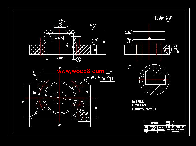 （全套CAD）法蘭盤831004加工工藝規程及鉆4—φ9孔夾具設計（終稿）CAD截圖07