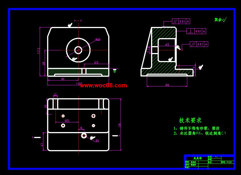 （全套CAD）法蘭盤831004加工工藝及鉆φ6孔夾具設計（終稿）CAD截圖01