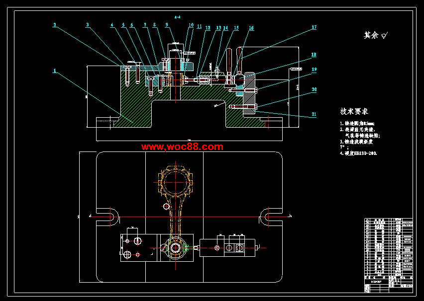 （全套CAD）汽車連桿加工工藝及夾具設計（終稿）CAD截圖01