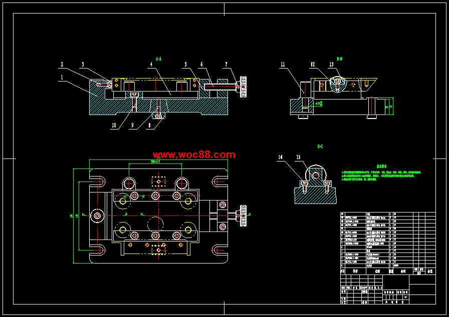 （全套CAD）浮動底板工藝和夾具設計（終稿）CAD截圖06