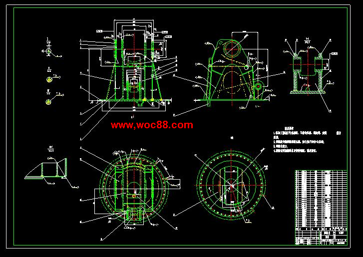 （全套CAD）混凝土泵車回轉機構及臂架油缸和回轉臺的設計（終稿）CAD截圖01