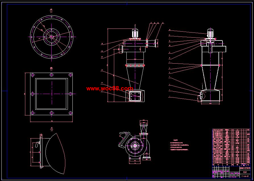 （全套CAD）滾筒式拋丸清理機的總體和結構設計（終稿）CAD截圖01