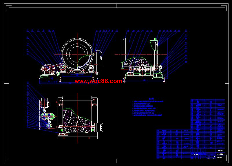 （全套CAD）滾筒式蔬菜清洗機設計（終稿）CAD截圖01
