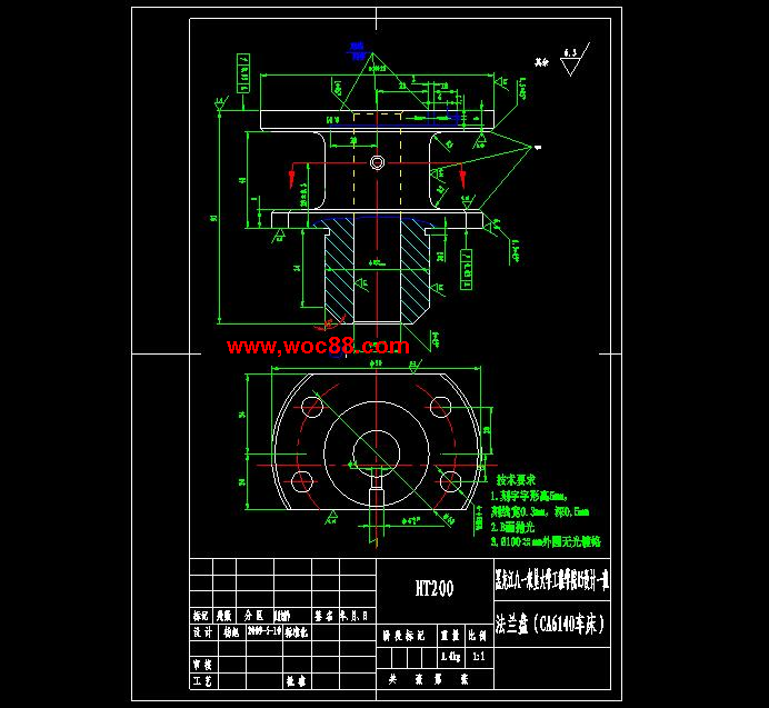 （全套CAD）法蘭盤831004加工工藝規程及車大法蘭端面和ф20孔夾具設計（終稿）CAD截圖03