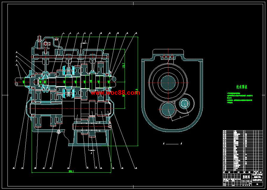 （全套CAD）汽車三軸五檔變速器設計（終稿）CAD截圖01