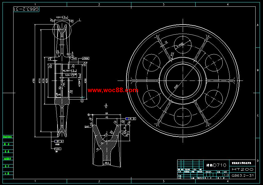 （全套CAD）橋式起重機總體方案及起升裝置的設計（終稿）CAD截圖03