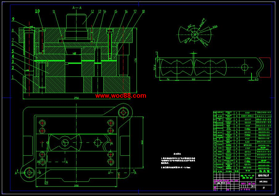 （全套CAD）汽車發動機通氣葉片沖壓模設計（終稿）CAD截圖01