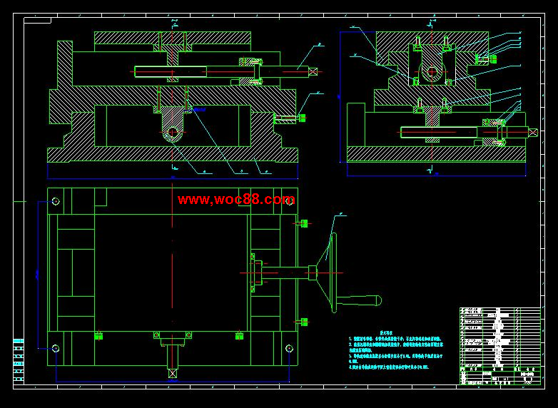 （全套CAD）汽車制動蹄圓柱面專用銑床旋轉機構及床身部件設計（終稿）CAD截圖03