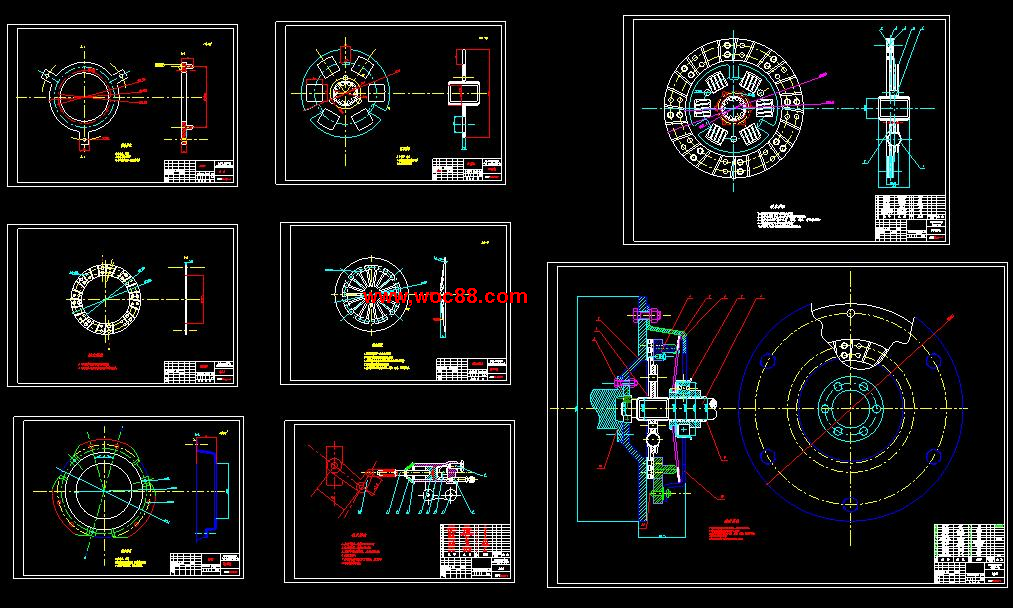 （全套CAD）比亞迪轎車拉式離合器設計（終稿）CAD截圖01