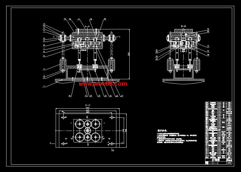 （全套CAD）汽缸體多軸鉆床加工設計（終稿）CAD截圖01